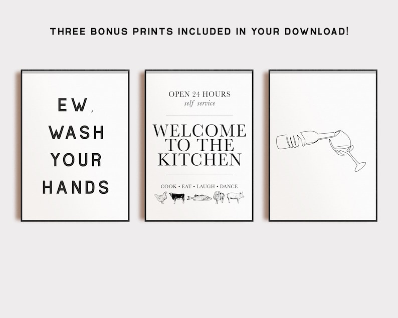 kitchen print set of 10 PRINTABLES kitchen wall art kitchen gallery wall modern kitchen decor minimalist kitchen art kikiandnim image 2