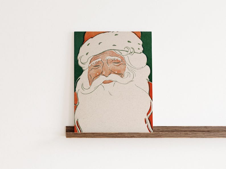 Kitschy Vintage Santa Print | Retro Christmas Decor | Holiday Printable Wall Art (Digital Download) image 3