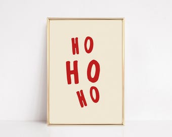 christmas print | christmas decor | ho ho ho sign | holiday home decor | classic christmas wall art | kikiandnim | printable wall art