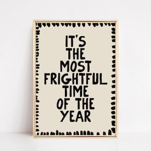 cute halloween wall art | halloween digital print | most frightful time of the year | halloween decor | kikiandnim | printable wall art