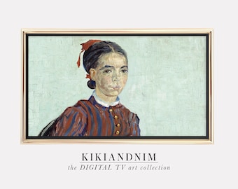 samsung frame tv art | the frame tv art | vintage woman portrait | art for frame tv | living room tv art | kikiandnim | digital tv art