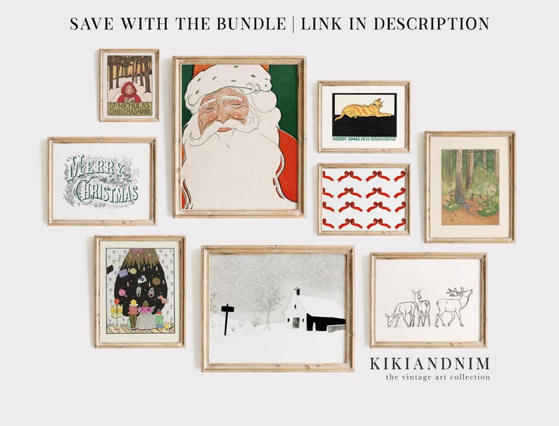 Kitschy Vintage Santa Print | Retro Christmas Decor | Holiday Printable Wall Art (Digital Download) image 7