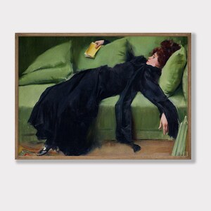 moody wall art | emerald green art | vintage bar cart print | dark academia decor | vintage woman portrait | kikiandnim | printable wall art image 5