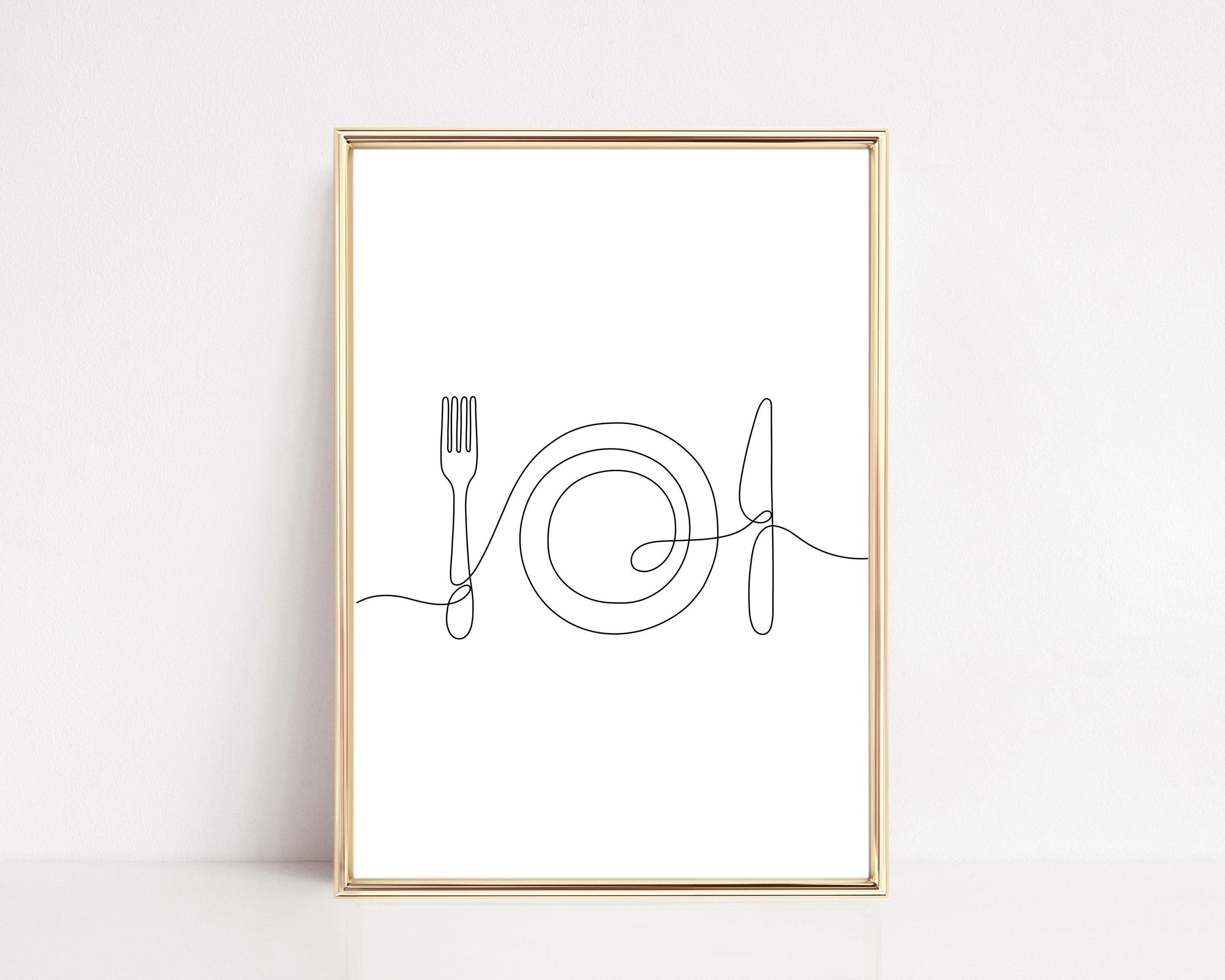 Kitchen Wall Art Kitchen Decor Line Art Kitchen Print - Etsy