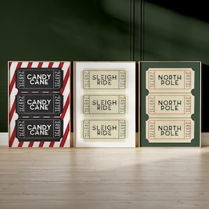 christmas ticket prints | modern christmas decor | trendy christmas print | holiday decor | christmas wall art | kikiandnim | digital print