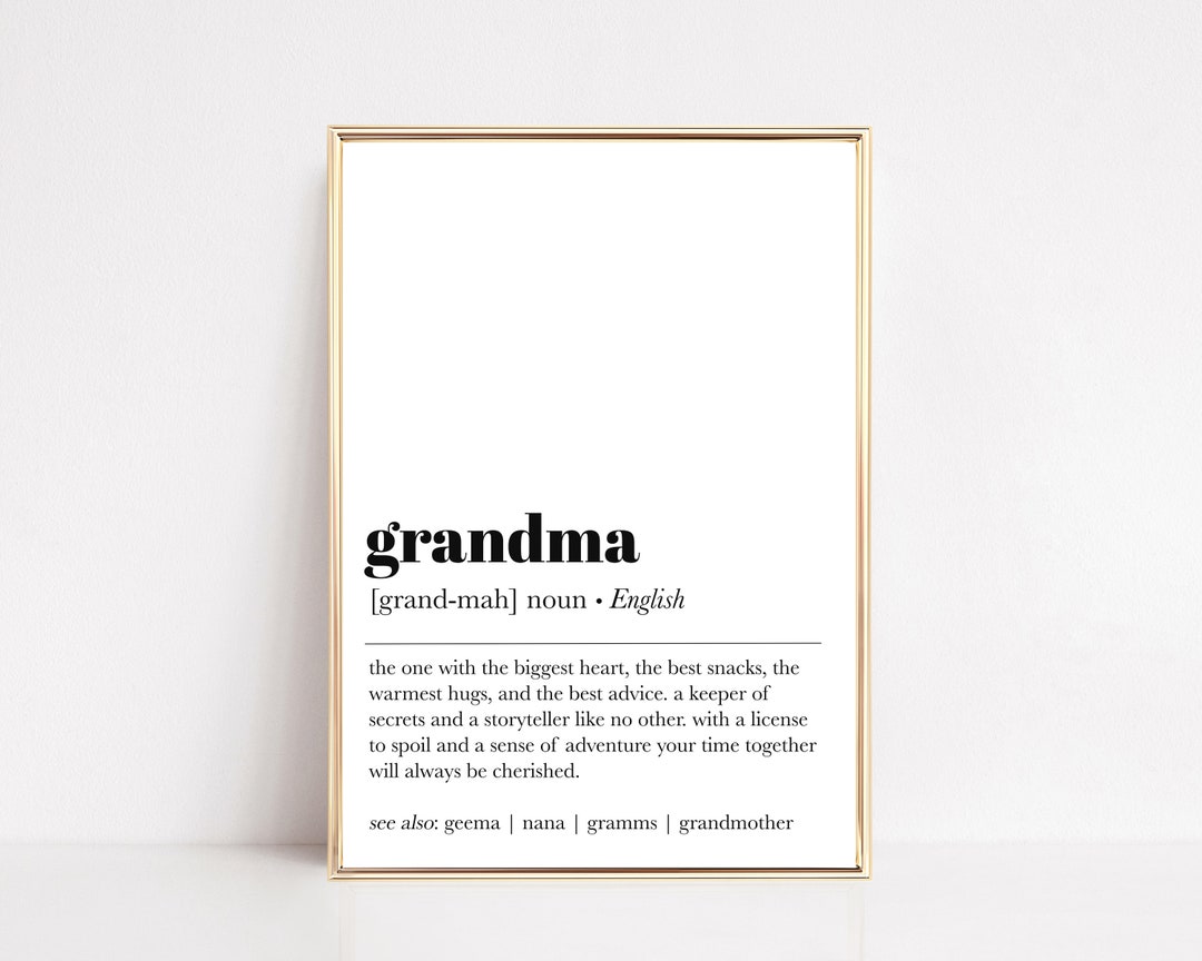 Grandma Definition Print Christmas Gift for Grandma Grandmother