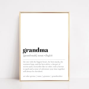 grandma definition print | christmas gift for grandma | grandmother definition | grandma wall art | kikiandnim | printable wall art