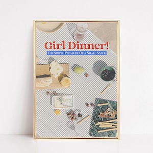 Retro Küchen Dekor | Mädchen Abendessen Druck | ästhetische Küche Wandkunst | lustiges Küchendekor | trendige Wandkunst | kikiandnim | Digitaldruck Bild 1
