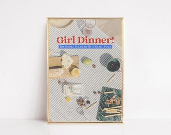 retro kitchen decor | girl dinner print | aesthetic kitchen wall art | funny kitchen print | trendy wall art | kikiandnim | digital print