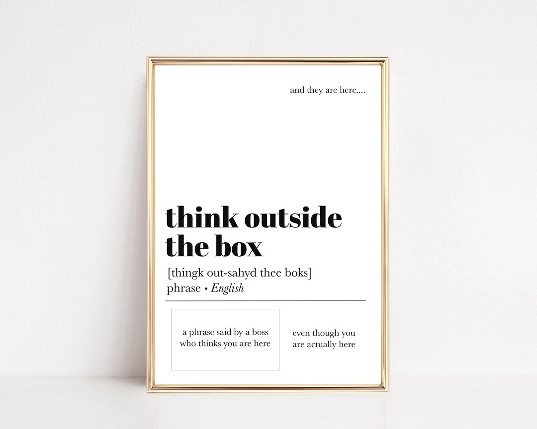Funny Office Decor Office Wall Art Cubicle Decor Think Outside the Box