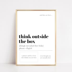 funny office decor | office wall art | cubicle decor | think outside the box | office wall decor | kikiandnim | printable wall art