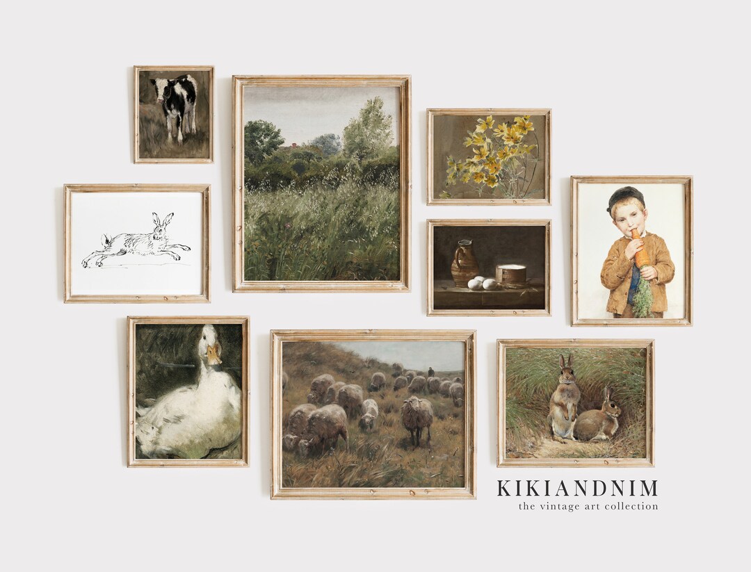 Vintage Easter Wall Art Set of 9 Vintage Easter Printables Easter