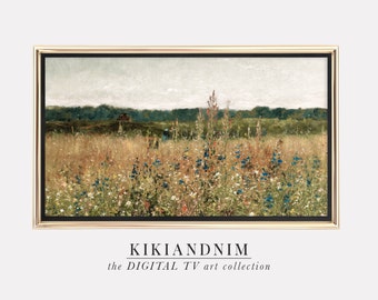 samsung frame tv art été | fleurs sauvages vintage | oeuvre d'art estival pour cadre tv | le cadre tv art vintage | kikiandnim | art de la télévision numérique