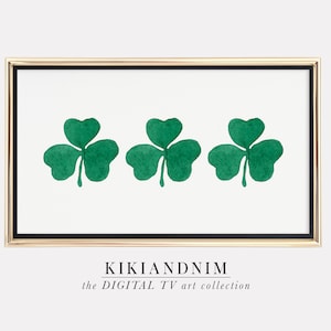 samsung frame tv art st. patricks day | watercolor shamrocks | st. patricks day decor | the frame tv art | kikiandnim | digital download