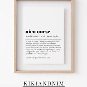 impresión de definición de enfermera nicu / regalo de posgrado de enfermera / regalo de enfermera neonatal / regalo de enfermera icu / regalo para enfermera / arte de pared de enfermera / descarga digital imagen 2