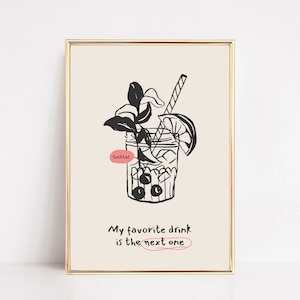trendy barkar kunst aan de muur | cocktailprint | alcoholdruk | boho bar kunstdruk | accessoires voor barwagens | kikiandnim | afdrukbare kunst