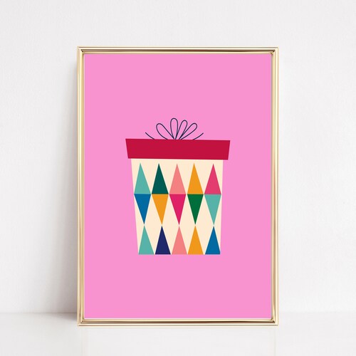 Colorful Christmas Wall Decor Christmas Printable Wall Art Etsy