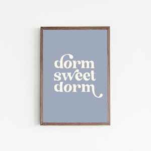 dorm sweet dorm print dorm decor for college girls retro wall art dorm wall art typography print kikiandnim digital print image 5