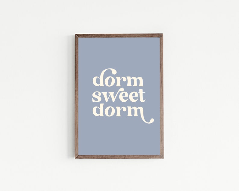 dorm sweet dorm print dorm decor for college girls retro wall art dorm wall art typography print kikiandnim digital print image 5