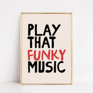 spiele diesen flippigen Musikdruck | trendige Kunst | Retro Wandbild | Musik Poster | funky Wand Kunst | Geschenk für Musik-Liebhaber | kikiandnim | Digitaldruck