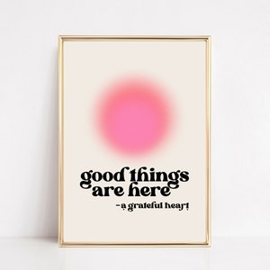 trendy wall art print | affirmation wall art | retro poster | aesthetic pink home decor | manifest poster | kikiandnim | printable wall art