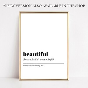 beautiful definition print | self love wall art | affirmation wall art | friendship gift for women | kikiandnim | printable wall art image 5