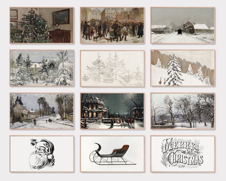 Christmas Frame Tv Art Set of 70 Samsung Frame Tv Art Etsy