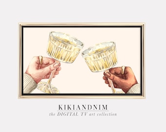 samsung frame tv art new years eve | the frame tv art | bar art for frame tv | bar cart art | frame tv art | kikiandnim | digital download