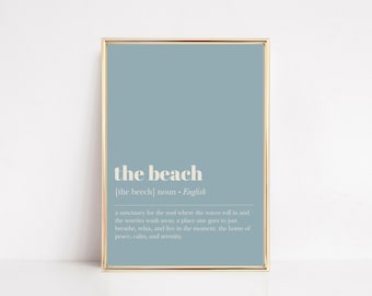 beach house decor | beach house sign | beach definition print | gift for beach house | blue beach art print | kikiandnim | digital print