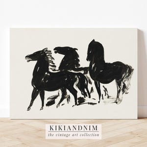 ヴィンテージ馬アートプリント | アンティーク馬エッチング | ヴィンテージ印刷可能ウォールアート | 農家の装飾 | 馬術プリント | デジタルダウンロード 画像 6