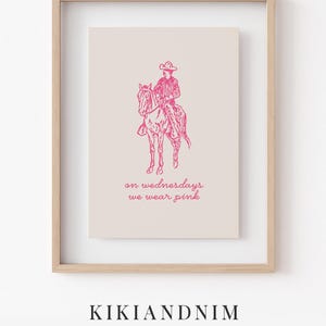pink cowboy wall art | western wall art | pink wall art | trendy decor | funny cowboy print | horse wall art | kikiandnim | digital print image 9