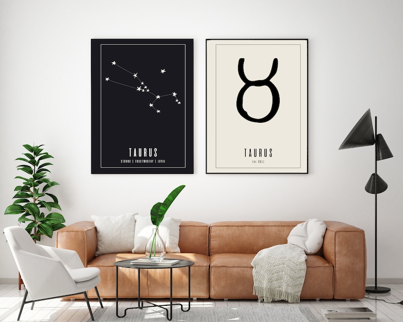 Taurus Wall Art Taurus Zodiac Print Taurus Art Zodiac | Etsy