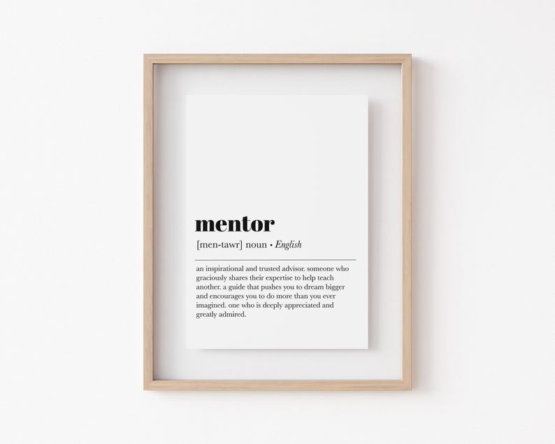 mentor definition print | mentor gift for women | inspirational wall decor | gift for boss | minimalist print | kikiandnim | digital art image 2