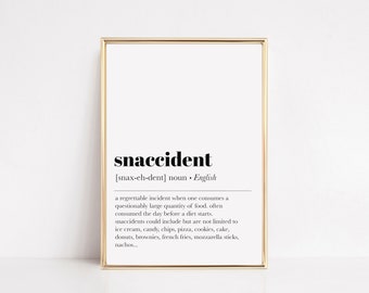 snaccident definition print | kitchen wall art | kitchen decor | minimalist kitchen art print | kikiandnim | printable wall art
