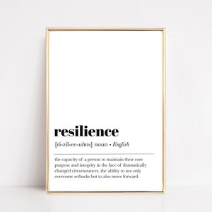 resilience definition print | motivational wall art | home office wall art | office decor for women | office art | kikiandnim | digital art