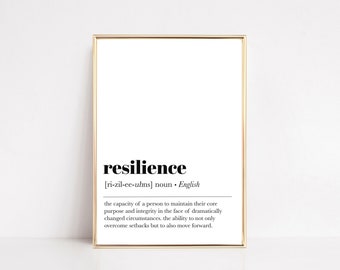 resilience definition print | motivational wall art | home office wall art | office decor for women | office art | kikiandnim | digital art