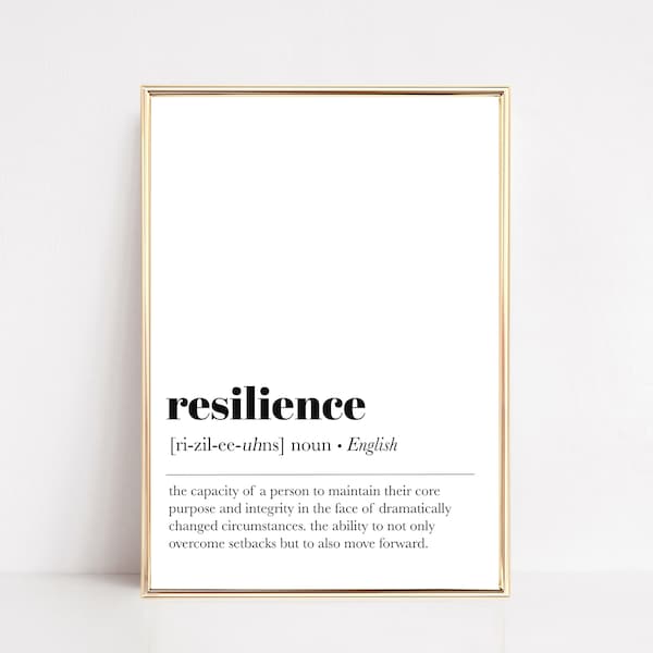 resilience definition print | motivational wall art | home office wall art | office decor for women | office art | kikiandnim | digital art