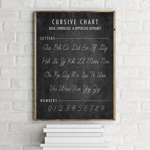 homeschool decor | homeschool printables | classroom decor | classroom poster | cursive alphabet writing chart | kikiandnim | digital print image 4