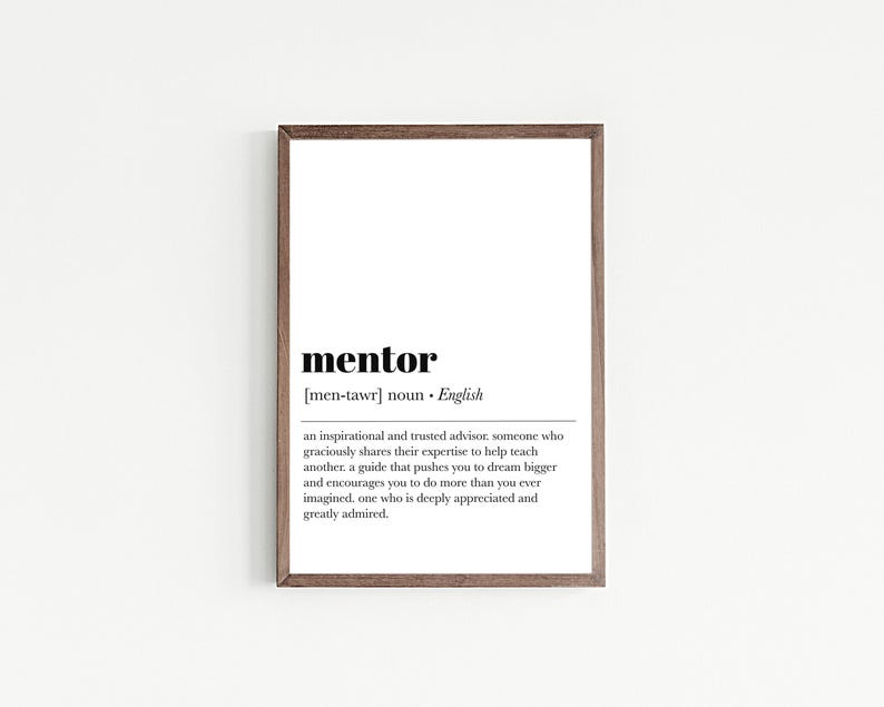 mentor definition print | mentor gift for women | inspirational wall decor | gift for boss | minimalist print | kikiandnim | digital art image 4
