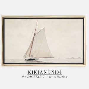 samsung frame tv art | vintage sailboat painting | vintage art for frame tv | the frame tv art | coastal art | kikiandnim | digital download