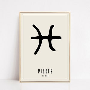 gift for pisces | pisces wall art | pisces zodiac print | astrology gifts | pisces art | zodiac wall art | kikiandnim | printable wall art