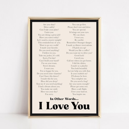 Ways to Say I Love You Print I Love You Wall Art Retro Etsy