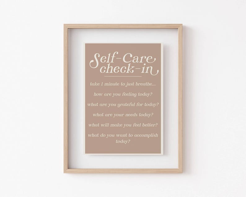 Self Care Poster | Mental Health Print | Mental Health Art | Therapy ...