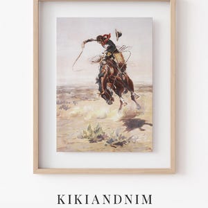 vintage cowboy art | southwestern decor | western wall art | horse print | western decor | rustic wall art | kikiandnim | digital art print image 9