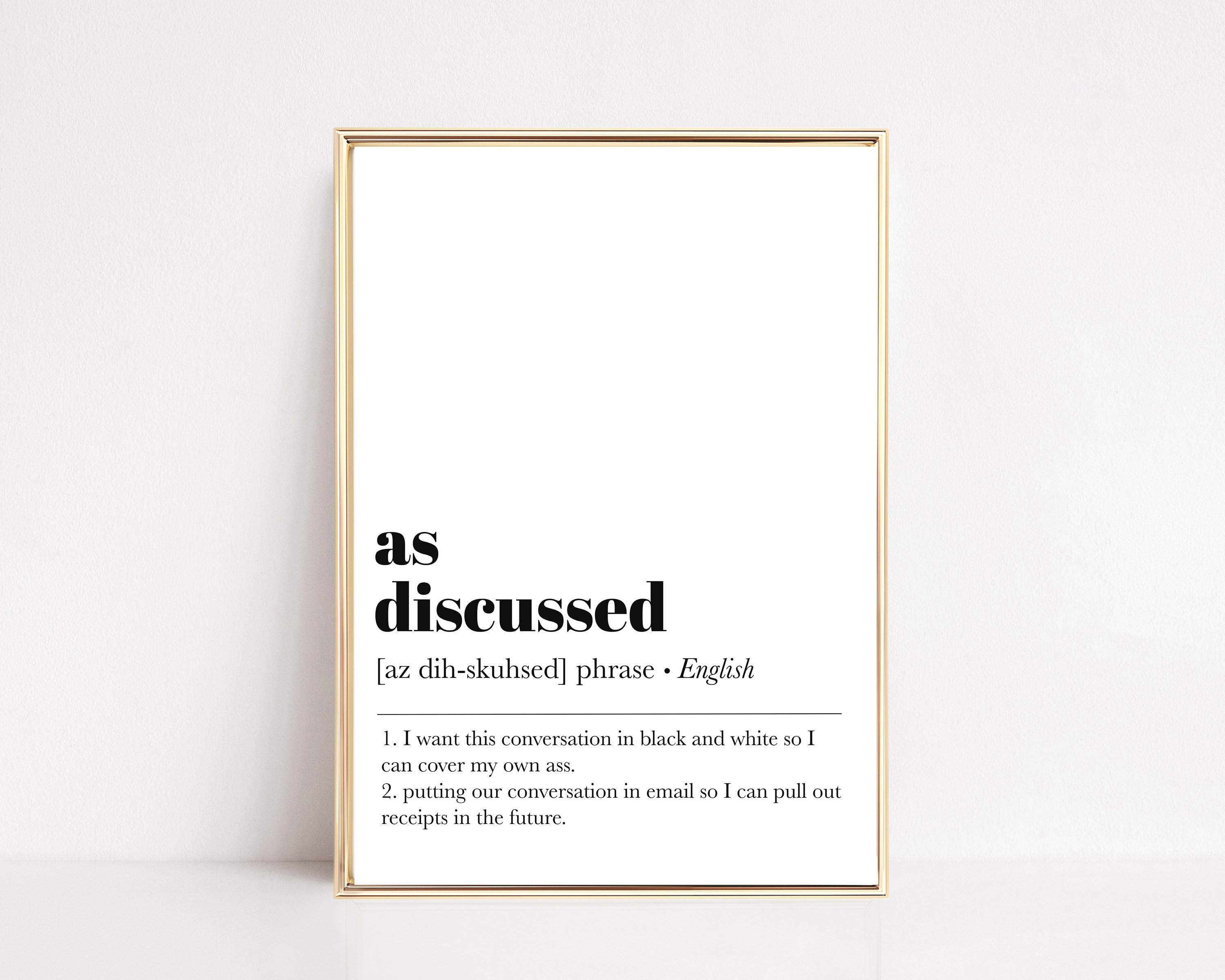 Home Office Poster as Discussed Definition Print Funny Etsy Canada