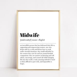 Hebamme Definition druckbare Wandkunst | Hebammengeschenk | Geschenk für Hebamme | Büro Wandkunst | Hebamme Dankeschön Geschenk | digitaler Download