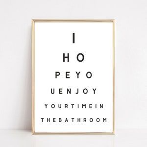 bathroom print | bathroom wall decor | bathroom eye chart print | printable wall art for bathroom | bathroom wall art | digital download