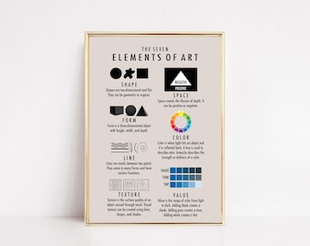 educational poster | homeschool printable | montessori classroom decor | playroom decor | elements of art chart | kikiandnim | PRINTABLE