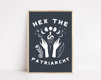 Hex the Patriarchy Art Print | Witchy Halloween Decor (Digital Download)