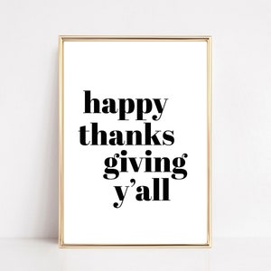 happy thanksgiving sign | thanksgiving printable wall art | thanksgiving decor | thanksgiving prints | fall decorations | digital downloads